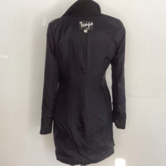 Tempo Paris long fitted power classic tailored two button lined black blazer 6 - Picture 7 of 10
